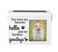 Urnas para mascotas de madera - Caja de cenizas grande para perros y con marco para fotos | Caja de recuerdo para cenizas de mascotas, caja funeraria para mascotas, urna pe