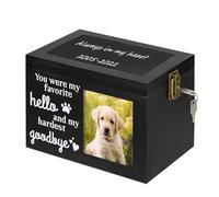 Urnas para mascotas para perros,Caja de cremación para mascotas | Urnas para mascotas de recuerdo de cenizas de perro con marco de fotos de madera,Urnas conmemorativas para cenizas grandes de perros o