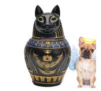 Urnas para mascotas para perros, escultura de resina coleccionable | Urna egipcia del dios gato | para gatos, animales, hogar, pérdida conmemorativa, condolencias, tumba