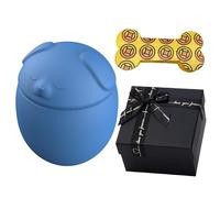 Urnas para mascotas, urnas para perros, urnas de animales para perros, urna de silicona personalizada, urna de recordatorio para mascotas DIY con grabado del nombre, fecha y cita de tu mascota (azul,