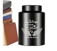 Urnas para perros para cenizas, urna pequeña para cenizas, versatilidad estética clásica, memorial para animales de ala de ángel inoxidable para la casa de entierro de exterior