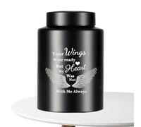 Urnas para perros para cenizas, urnas para mascotas para perros | Pequeña urna para cenizas | Acero inoxidable Angel Wing Animal Memorial Keepsake para la exhibición del hogar Casa de entierro al aire