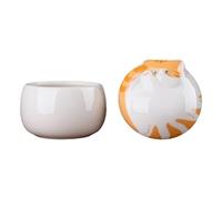 Urnas pequeñas para cenizas de mascotas, mini urnas de cremación conmemorativas de cerámica, capacidad para 150 ml de cenizas, hermosas mini urnas funerarias selladas (gato jengibre)