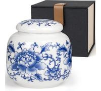 Urnas pequeñas para cenizas humanas, mini urnas conmemorativas de cerámica china azul y blanca, capacidad para 12 pulgadas cúbicas de cenizas, compartir recuerdo de cenizas con exquisita caja honra a