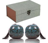 Urnas pequeñas para cenizas humanas, mini urnas conmemorativas de cerámica, con capacidad para 90 cm³ de cenizas, para cenizas humanas o de mascotas, hermosas mini urnas funerarias para compartir con