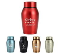 Urnas personalizadas de acero inoxidable para mascotas, recuerdos personalizados de acero para gatos y perros, personalizado en urna para cenizas, frascos conmemorativos metálicos para gatos y perros