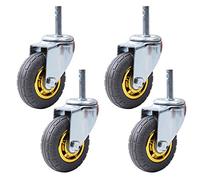 URNSXVFI 4 Paquete de Alta Resistencia Goma Ruedas para Muebles 360° Giratorio Ruedas Industrial Transporte Roleta M14 x 60 mm Repuesto Ruedas con Freno Universal 100 mm Diseño