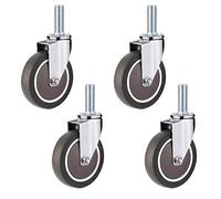 URNSXVFI de Alta Resistencia M12 Rueda con vástago roscado Ruedas 100mm Goma Ruedas para Carro para carritos de Compra & Industrial Equipos Paquete de 4 & Universal Movimiento Soluciones