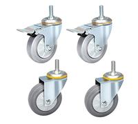 URNSXVFI de Alta Resistencia Ruedas giratorias para Muebles - 4pcs Gris TPR Goma Ruedas para Carro con Doble rodamientos de Bolas & Seguridad Dual De Bloqueo Activo