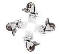 URNSXVFI Giratorio Goma Ruedas para carros con Freno Juego de 4 Silencioso 1.5" Ruedas para Muebles para Triplay de Alta Resistencia Movilidad Hogar & Oficina Uso