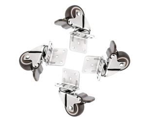 URNSXVFI Giratorio Goma Ruedas para carros con Freno Juego de 4 Silencioso 1.5" Ruedas para Muebles para Triplay de Alta Resistencia Movilidad Hogar & Oficina Uso