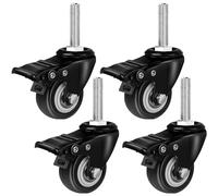 URNSXVFI Heavy-Du 2-Pulgada Ruedas giratorias con Frenos 300lbs Carga Capaci Ruido- PU Juego de 4 para Suave Pelo & Banco de Trabajo li