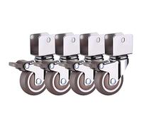 URNSXVFI Juego de 4 Ruedas giratorias con Freno TPE Ruedas de Goma en 2.54cm 3.17cm 3.81cm y 5cm Tallaje U-Type Soportar para Cuna Cabinet Table DIY y Estantería.
