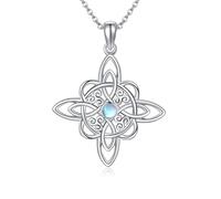 URONE Collar de nudo de bruja de plata de ley con nudo celta, colgante de bruja, regalo para mujeres, Plata esterlina, No es una piedra preciosa
