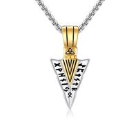 URONE Collar de plata de ley con colgante de runa vikinga de lobo/punta de flecha/Mobius para hombre, Plata esterlina, No es una piedra preciosa