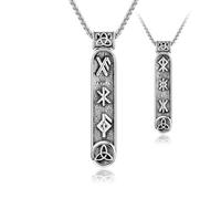 URONE Collar de runa vikinga de plata de ley 925, colgante vikingo, nórdico, celta, joyería de protección de runas, amuleto de regalo para hombres y mujeres, Plata esterlina, No es una piedra preciosa