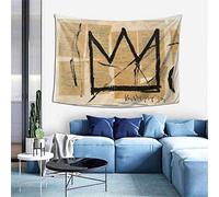 Uroochi The Crown Jean-Michel Basquiat - Tapiz de pared con impresión de Jean-Michel Basquiat, póster 3D, decoración de fiesta temática para sala de estar, dormitorio, hogar, dormitorio, habitación de