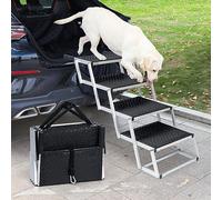 Uross Dogerampe für Auto 4 Etapas, Escaleras para Perros para Coche portátiles, para Perros Grandes, Escaleras para SUV, Auto, Camión, Cama Alta