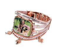 URPANDA Correa de reloj de cuero compatible con Apple Watch Band Boho de 40 mm, 38 mm, 41 mm, correa de pulsera de árbol de la vida, correa para Apple Watch Ultra 2 Series 9 8 7 SE 6 5 4 3 2 11, oro