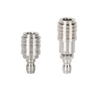 URPIZY 2 adaptadores para limpiadores de alta presión de 1/4 pulgadas, de acero inoxidable, hasta 5000 PSI, cierre de bola para mangueras y lanzas, color plateado