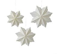 URPIZY 3 adornos navideños colgantes con copos de nieve y efecto 3D para decoración navideña, decoración de fiestas y decoración de escaparates durante los días festivos (copo de nieve 3 sets C)