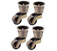 URPIZY 4 ruedas para muebles de latón macizo, silenciosas con diseño de ranura diagonal, fijación antideslizante para muebles pesados, para sala de estar y oficina, 55 x 28,5 mm