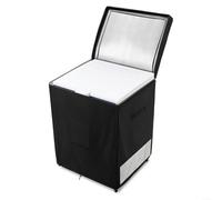 URPIZY 7.0 Cu Ft. Tapa de congelador para exterior, Oxford 210D, impermeable, doble apertura, orificios de ventilación, color gris, negro, 55,88 x 63,5 x 85,09 cm (55,88 x 63,5 x 85,09 cm, negro)