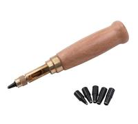 URPIZY Alicates perforadores para cinturón y papel con 6 inserciones intercambiables, punta giratoria para un punzón preciso en piel, color marrón