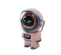 URPIZY Altavoz Smart AI Robot con Bluetooth 5.1 EDR y radio FM, sistema interactivo de voz y aprendizaje para niños, audio de 6 W, batería de 1800 mAh, función despertador, color blanco (rosa)