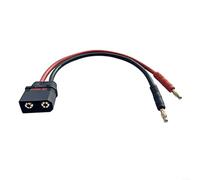 URPIZY Cable de carga QS8 de 10 AWG con conector banana de 4 mm para drones teledirigidos, juguete, fuente de alimentación de 30 cm, cable de alta corriente de silicona negro con protección contra