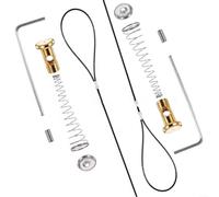 URPIZY Cable de metal con muelle integrado, pestillo de puerta robusto para vallas y puertas, fuerza de cierre constante, para uso privado en exteriores, 1 unidad (1 juego)