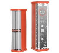 URPIZY Carcasa de 22,5 W para 8 baterías 21700 con doble salida y PD 20 W de carga rápida, compatible con USB-C, negro/naranja