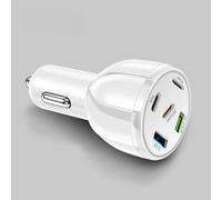 URPIZY Cargador de coche USB de 5 puertos de 75 W con carga rápida QC3.0 y PD30W para dispositivos compatibles | Chip inteligente, amplio rango de voltaje 12 - 30 V, carga simultánea de varios