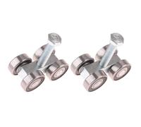 URPIZY Carro de ruedas de 4 ruedas para carril C, acero al carbono galvanizado, capacidad de carga de 400 kg, rodamientos silenciosos, incluye tornillos y tuercas M10, 2 unidades