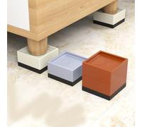 URPIZY Elevador de suelo cuadrado de plástico de fibra de resina marrón, 7,8 x 7,8 x 4 cm / 7,8 x 7,8 x 7,5 cm, resistente, resistente a la humedad, amortigua los golpes y reduce el ruido