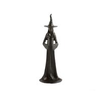 URPIZY Figura de bruja portavelas de resina, 23 x 8 x 8 cm, estatua negra de Hecate en estilo gótico retro para decoración de altar y rituales espirituales en interiores (A single Candle)