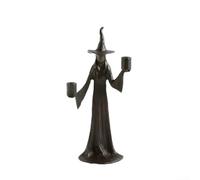 URPIZY Figura de bruja portavelas de resina, 23 x 8 x 8 cm, estatua negra de Hecate en estilo gótico retro para decoración de altar y rituales espirituales en interiores