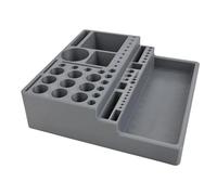 URPIZY Fly Tying Tool Storage Holder - Organizador de escritorio con varios compartimentos para almacenar materiales de encuadernación de moscas, color gris