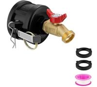 URPIZY IBC Tote Adapter 2" Cam Lock con grifo de latón para depósito de galones, acoplamiento rápido de 3/4 pulgadas, conexión a prueba de fugas para riego y transferencia de agua