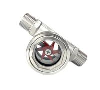 URPIZY Indicador de flujo de rosca externa de acero inoxidable 304 para monitoreo de flujo en tiempo real DN15-DN50 PN 1.6 con impulsor de detección de anomalías para sistemas de tuberías industriales