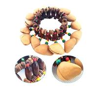 URPIZY Instrumento de percusión manual de cáscaras de nuez, sonajeros africanos tradicionales con anillos de madera, diámetro 48-78 mm, para rendimiento musical y enseñanza, compatible con congas y un