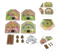 URPIZY Juego de 4 placas angulares de hierro galvanizado para patas de madera, 70 x 67 x 1,2 mm, para muebles, patas de mesa, patas de sillas, cómodas, mesitas de noche, con tornillos