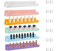 URPIZY Juego de 6 estantes de pared de esmalte de uñas acrílico, para esmalte de uñas, perfume y cosméticos, montaje en pared, pantalla de almacenamiento multicolor para baño o tocador