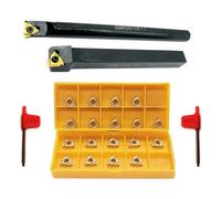 URPIZY Juego de herramientas de acero con portabrocas e inserciones, 10 x 11ER AG60 + 10 x 11IR AG60, para torneado y roscado precisos, incluye destornillador