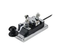 URPIZY K4 - Llave telegráfica manual para comunicación Morse y CW, dispositivo de práctica de radio de onda corta, diseño tradicional, color plateado y negro