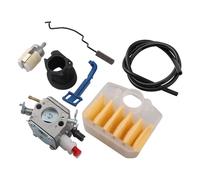 URPIZY Kit de carburador con filtro de aire y línea de combustible para motosierra Husqvarna 340 345 346XP 350 351 353, tubo monorohr diseño, repuesto para Zama C3-El18