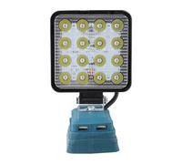 URPIZY Lámpara de trabajo de 4 pulgadas con 16 LED para batería de iones de litio Bosch, orientable de 90 a 180 grados, banco de energía USB para cargar dispositivos, material ABS resistente