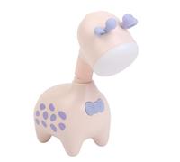 URPIZY Luz nocturna LED con forma de jirafa con iluminación respetuosa con los ojos y cuello ajustable flexible, recargable por USB, batería de 250 mAh, para leer o trabajar, color rosa