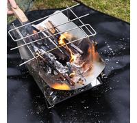 URPIZY Manta de camping ignífuga con revestimiento de silicona, resistente al calor, segura