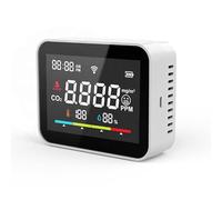 URPIZY Medidor de CO2 portátil con pantalla LCD de 2,8 pulgadas, monitor de temperatura y humedad, USB-C recargable para casa, oficina, invernadero